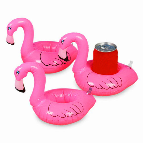 10Pcs hot Mini Cute fanny toys Red Flamingo Floating Inflatable Drink Can Holder Swimming Pool Accessories Beach Kids Bath Toy