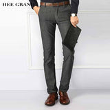 HEE GRAND Men Casual Style Pants Mid-waist Cotton High Quality 2017 New Arrival Slim Fitted Autumn Trousers Size 28-40 MKX1080