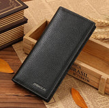 JINBAOLAI Brand Men Wallet Genuine Leather Long clutch wallets for men Cowhide Bifold Purse Slim Fashion Male Wallets Carteira