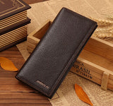JINBAOLAI Brand Men Wallet Genuine Leather Long clutch wallets for men Cowhide Bifold Purse Slim Fashion Male Wallets Carteira