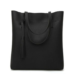 Ankareeda Women's Soft Leather Handbag High Quality Women Shoulder Bag Luxury Brand Tassel Bucket Bag Fashion Women's Handbags
