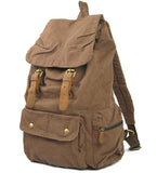 Fashion Vintage Leather military Canvas backpack Men's backpack school bag drawstring backpack women 2017 bagpack male rucksack