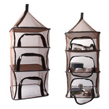 Camping Dry Net Portable Folding 4 Layer Hanging Mesh Foods Dish Outdoor BBQ Picnic Bag Rack Shelf Storage Basket Tableware