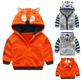 2017 Spring Autumn Baby Boys Girl Clothes Cartoon Animal Pattern Zipper Hooded Jacket Outwear Boy Girl Coat Kids Clothes
