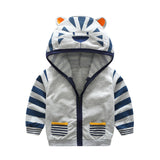 2017 Spring Autumn Baby Boys Girl Clothes Cartoon Animal Pattern Zipper Hooded Jacket Outwear Boy Girl Coat Kids Clothes