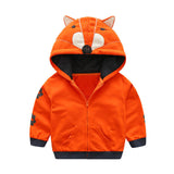 2017 Spring Autumn Baby Boys Girl Clothes Cartoon Animal Pattern Zipper Hooded Jacket Outwear Boy Girl Coat Kids Clothes