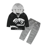 Baby Boys Clothes Toddler Kid Long Sleeve Dinosaur Hooded Sweatshirt Top Long Pant Sportswear Outfit 2Pcs Kids Clothing Sets