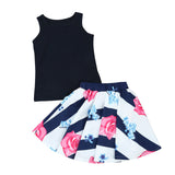 MUQGEW Kids Summer Clothes Children Toddler Kids Girl T shirt Tops Vest + Floral Skirt Dress Clothes Outfits Set Mode Enfant