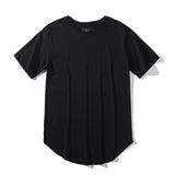 Man Si Tun Solid Color Curve Hem Casual Mens T-shirt Longline 2017 Summer Hip Hop T shirt Extended Street Tee Shirts for Men