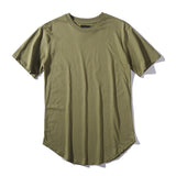 Man Si Tun Solid Color Curve Hem Casual Mens T-shirt Longline 2017 Summer Hip Hop T shirt Extended Street Tee Shirts for Men