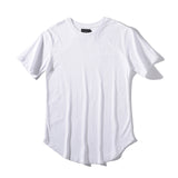 Man Si Tun Solid Color Curve Hem Casual Mens T-shirt Longline 2017 Summer Hip Hop T shirt Extended Street Tee Shirts for Men