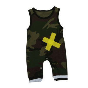 2017 summer Baby romper Fashion Newborn Infant Kids baby boy clothes cotton camouflage Jumpsuit sleevesless X Printed Clothing