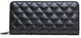 ZENTEII Women Genuine Leather Quilted Pattern Long Wallet