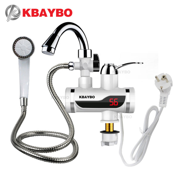 3000W Temperature Display Instant Hot Water Tap Tankless Electric Faucet Kitchen Instant Hot Faucet Water Heater Water Heating