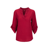 2017 Big Yard Tops Women V-neck Chiffon Blouses 3/4 Sleeve Female Shirt Fashion Large Size Plus Size Feminina Camisas  Blusas