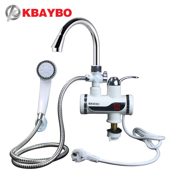 3000W Water Heater Bathroom / Kitchen instant electric water heater tap LCD temperature display Tankless faucet A-088