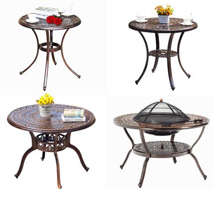 Courtyard small cast aluminum round tables balcony iron furniture square table coffee table