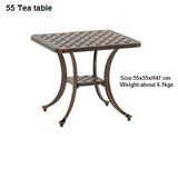 Courtyard small cast aluminum round tables balcony iron furniture square table coffee table