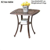 Courtyard small cast aluminum round tables balcony iron furniture square table coffee table