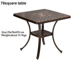 Courtyard small cast aluminum round tables balcony iron furniture square table coffee table
