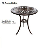 Courtyard small cast aluminum round tables balcony iron furniture square table coffee table