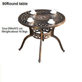 Courtyard small cast aluminum round tables balcony iron furniture square table coffee table