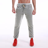 Men Pants Casual Sweatpants Bodybuliding Solid Fitness Harem Pants Slim Fit Joogers Fashion Long Sweats Trousers Sportswear 2XL