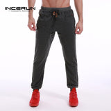 Men Pants Casual Sweatpants Bodybuliding Solid Fitness Harem Pants Slim Fit Joogers Fashion Long Sweats Trousers Sportswear 2XL