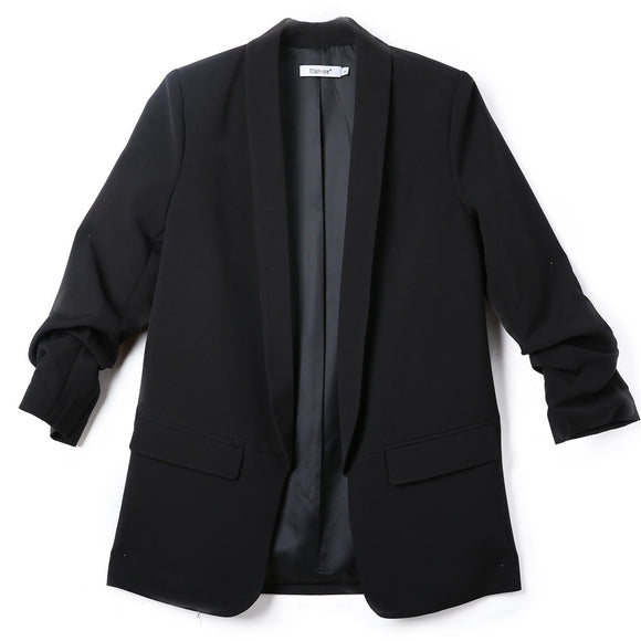 Fashion Autumn Women Blazers and Jackets Work Office Lady Suit Slim White Black None Button Business female blazer Coat Talever