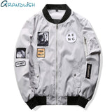 Grandwish Fashion Men Bomber Jacket Hip Hop Patch Designs Slim Fit Pilot Bomber Jacket Coat Men Jackets Plus Size 4XL,PA573