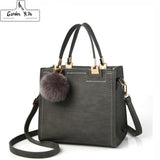 Hot Handbag Women Casual Tote Bag Female Large Shoulder Messenger Bags High Quality PU Leather Handbag With Fur Ball Sac a main