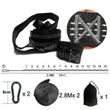 Professional Outdoor Furniture Camping Sleeping Hammock StrapS Garden Swing Hammock Ropes For Kids And Adults 280cm 2pcs/set  2T