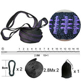 Professional Outdoor Furniture Camping Sleeping Hammock StrapS Garden Swing Hammock Ropes For Kids And Adults 280cm 2pcs/set  2T