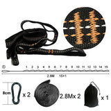 Professional Outdoor Furniture Camping Sleeping Hammock StrapS Garden Swing Hammock Ropes For Kids And Adults 280cm 2pcs/set  2T