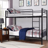 Giantex Metal Twin Over Twin Bunk Bed with Ladder Kids Teens Dorm Bedroom Furniture White Black Steel Bunk Bed Frame HW56238+