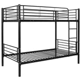 Giantex Metal Twin Over Twin Bunk Bed with Ladder Kids Teens Dorm Bedroom Furniture White Black Steel Bunk Bed Frame HW56238+
