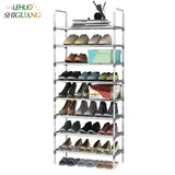 9 Layers Shoe Rack with handrail Galvanized steel pipe shoe cabinet shoe organizer removable shoe storage for home furniture