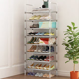 9 Layers Shoe Rack with handrail Galvanized steel pipe shoe cabinet shoe organizer removable shoe storage for home furniture