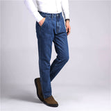 TIGER CASTLE Mens 100% Cotton Thick Jeans Denim Pants Fashion Blue Baggy Male Overalls Classic Long Quality Spring Autumn Jeans