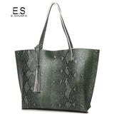 Fashion Casual Shoulder Bags For Women 2018 PU Leather Tote Bag With Tassel Large Capacity Soft Hasp Single Shoulder Woman Bag