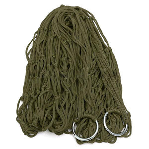 Deep Green Nylon Hammock Hanging Mesh Sleeping Bed Swing Portable Garden Outdoor Camping Travel Furniture Mesh Hammock Swing Bed