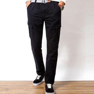 HEE GRAND Men Casual Pants 2018 New 100% Cotton Material Multi-Pockets Design Four Seasons Loose Style Cargo Pants MKX1364