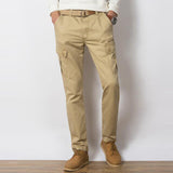 HEE GRAND Men Casual Pants 2018 New 100% Cotton Material Multi-Pockets Design Four Seasons Loose Style Cargo Pants MKX1364
