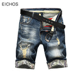 Hot Selling Summer Casual Thin Short Homme De Marque 2018 Korean Youth Mens Denim Shorts Elasticity Distressed Skinny Jeans Men