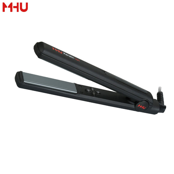 MHU Hair Straightener Ceramic Tourmaline Straightening Irons 3D Floating Plate Heats-up Fast Black