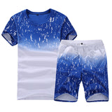 Uniqstore Mens Clothing Set Summer Beach Vacation Tracksuit Set Casual Solid Men Shorts Sets Top Short-Sleeved Shirt +Shorts 4XL