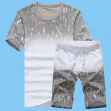 Uniqstore Mens Clothing Set Summer Beach Vacation Tracksuit Set Casual Solid Men Shorts Sets Top Short-Sleeved Shirt +Shorts 4XL
