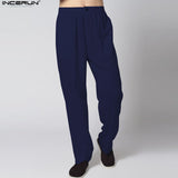 Ethnic Linen Pants Men Long Trousers Plus Size Chinese Kung Fu Men's Pants Black Linen Trousers Elastic Waist Casual Pants Men