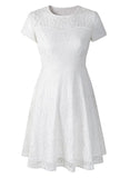 5XL Plus Size Dress Fashion Women Elegant Sweet Hallow Out Lace Dress Sexy Party Princess Slim Summer Dresses Vestidos Red Blue