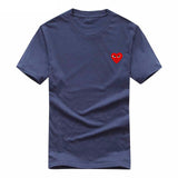 2018 Summer Cotton Tshirt Men And Women Couple Clothes Japanese Red Heart Embroidery Cdg Play T Shirt Men Tops Tee Shirt Homme